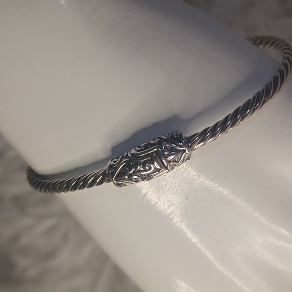 Bali Designs by Paul Manse Sterling Silver Blue Topaz Hinged Cuff NEW - Picture 4 of 8